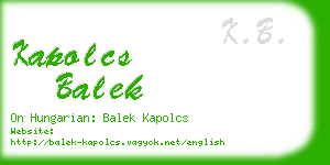 kapolcs balek business card